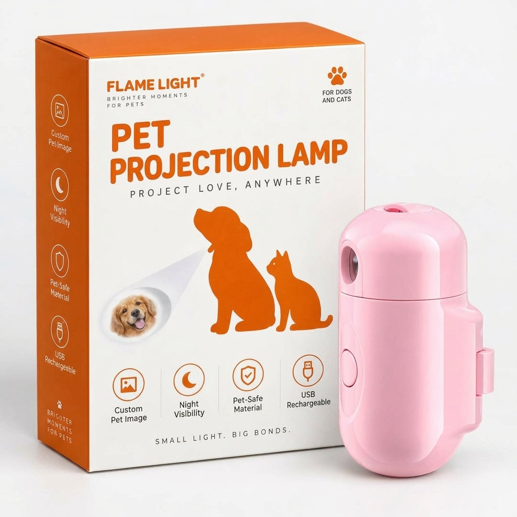 Personalized Pet Photo & Name Ground Projector Light for Pet Collar & Harness